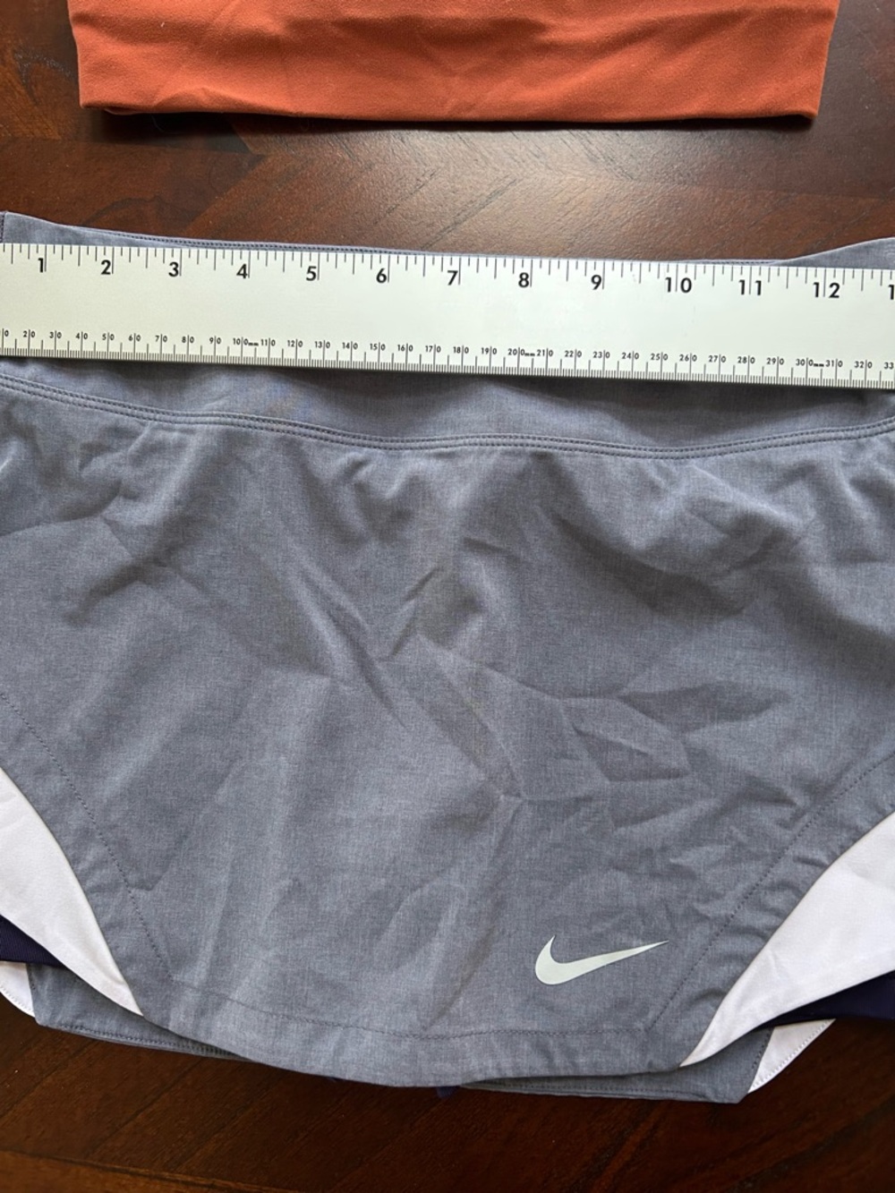 Nike Two-Tone Grey and Navy Layered Athletic Shorts, top set size XS - Picture 4 of 9